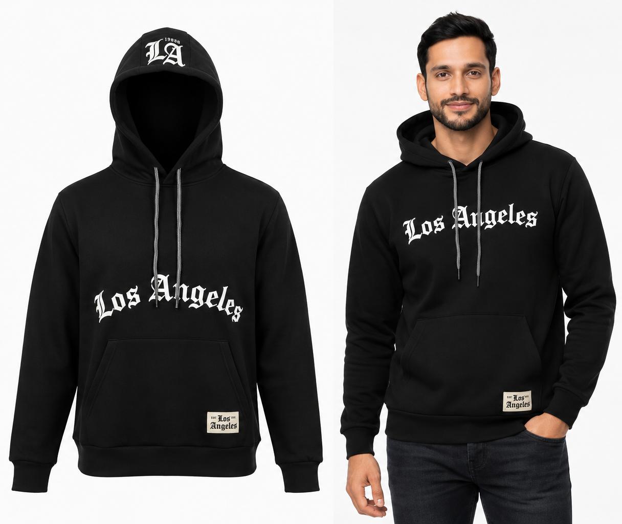 Sudadera con Capucha Los Angeles Moda Urbana
