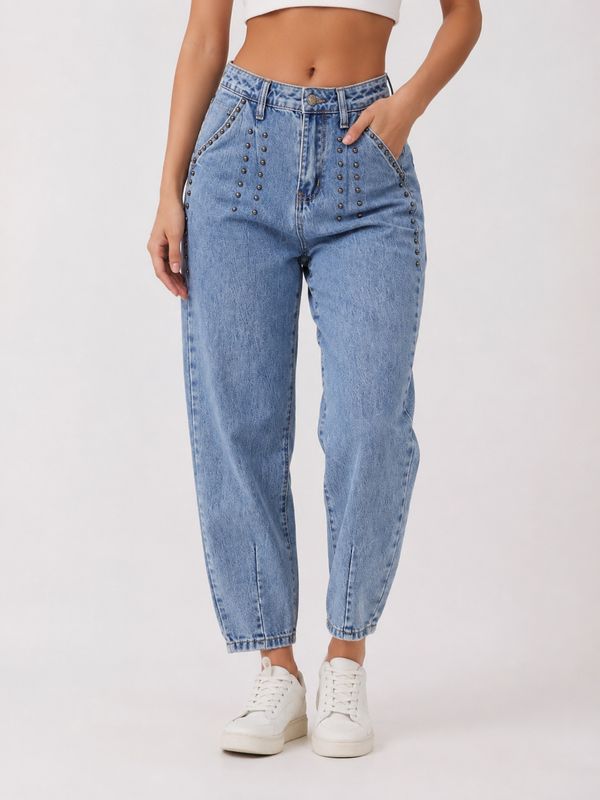 Vaquero Slouchy con Tachuelas y Tiro Alto Vaquero Slouchy con Tachuelas y Tiro Alto