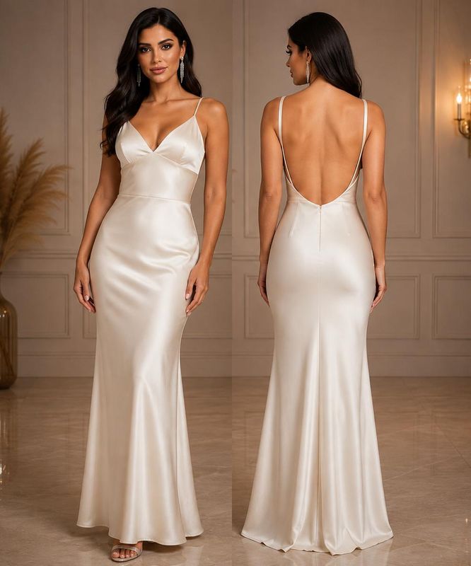 Vestido de Gala Elegante con Espalda Descubierta Vestido de Gala Elegante con Espalda Descubierta
