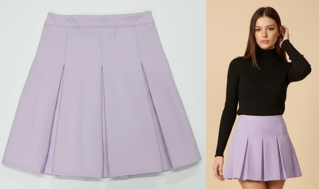 Falda Tablada de Corte A de Estilo Preppy y Urbano Falda Tablada de Corte A de Estilo Preppy y Urbano