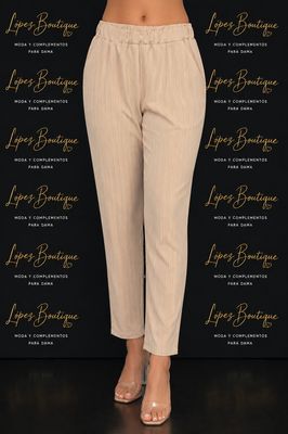 Pantalón de Vestir de Raya Diplomática con Pretina Elástica Pantalón de Vestir de Raya Diplomática con Pretina Elástica