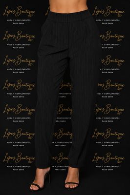 Pantalón de Vestir de Raya Diplomática con Pretina Elástica