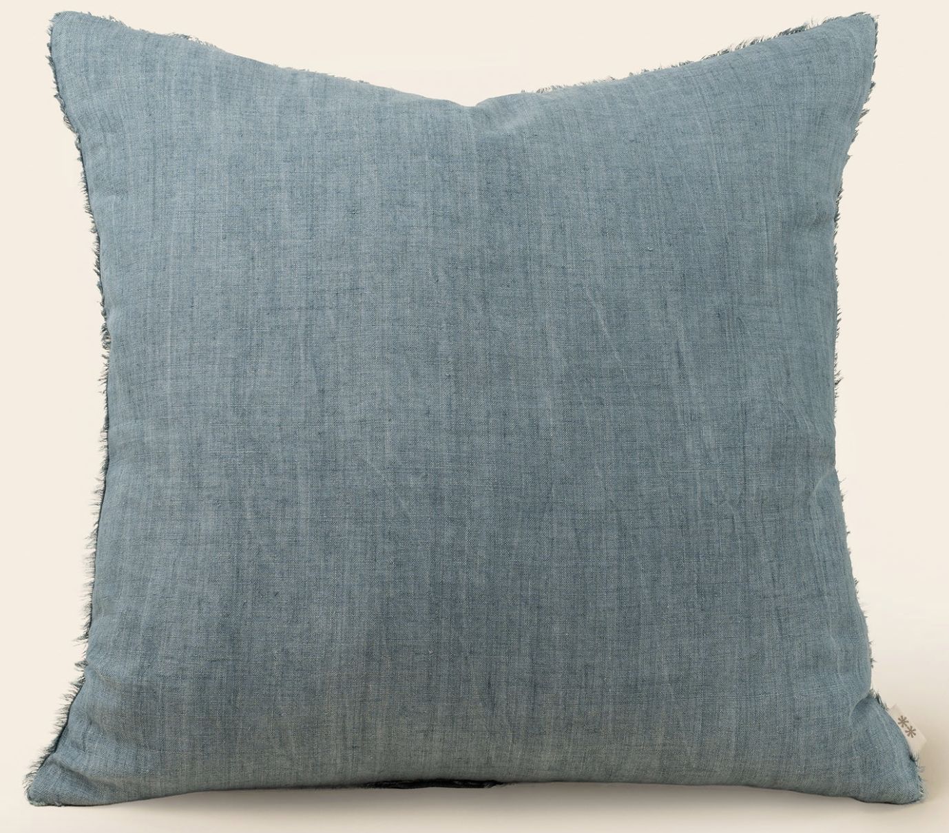24x24 Lina Linen Pillow Arctic Blue Cover with Filler