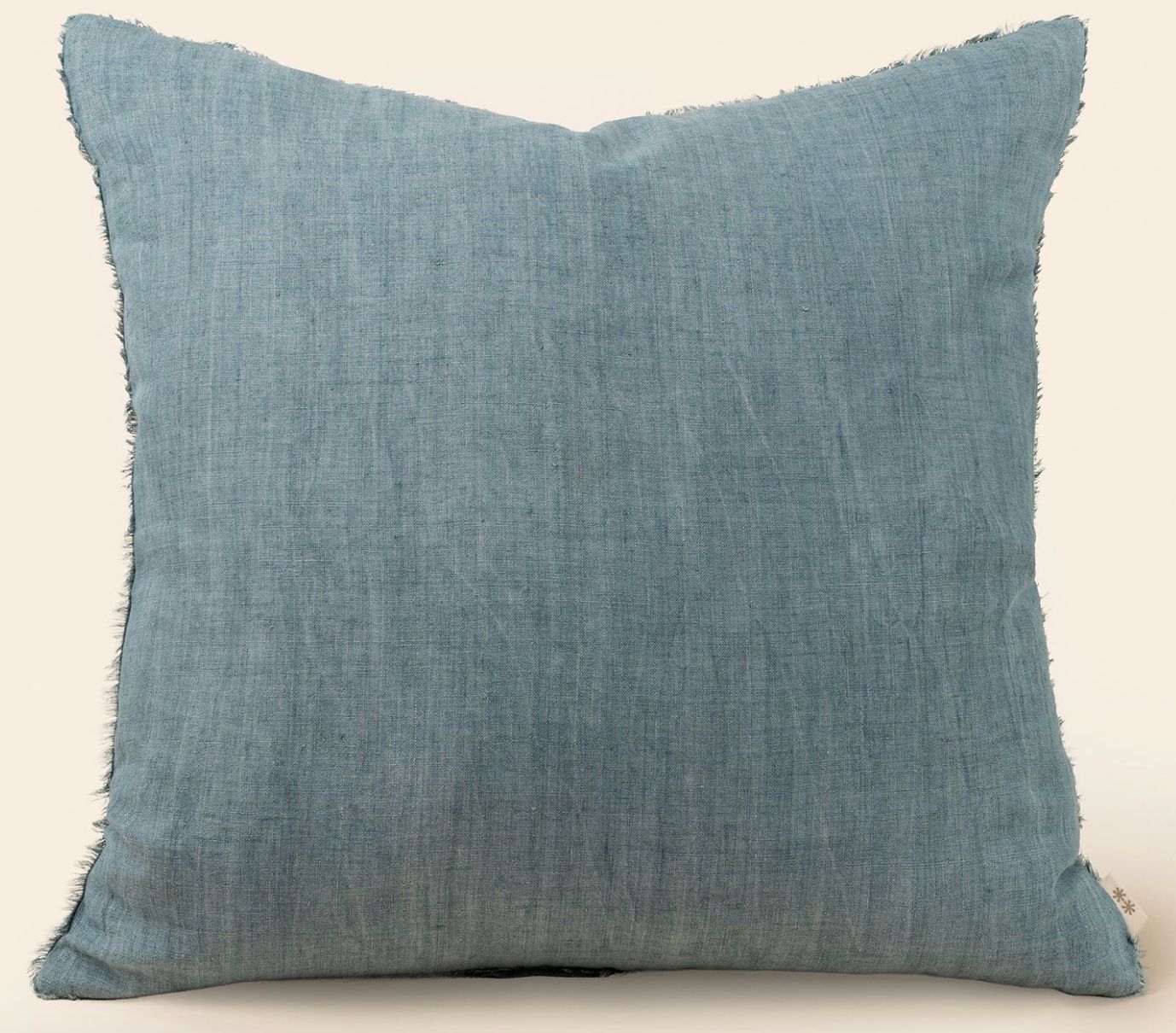 24x24 Lina Linen Pillow Arctic Blue Cover with Filler