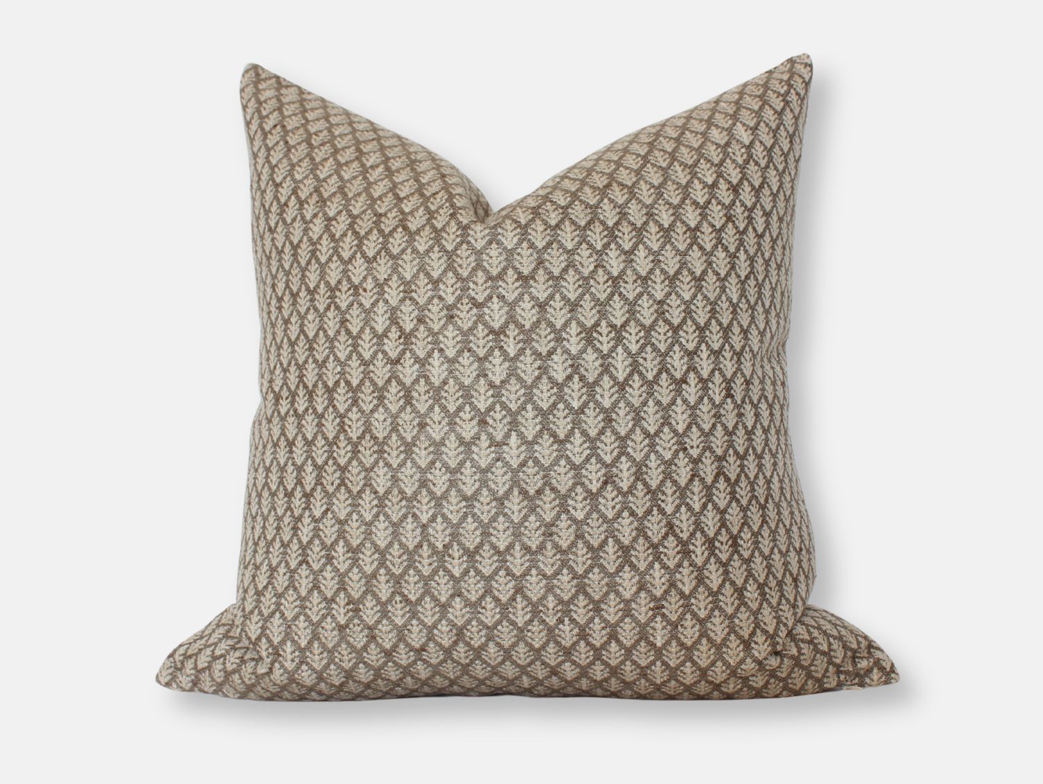Brown Floral Pillow Cover, Earthy Textured Pillow | Fern: 12x20