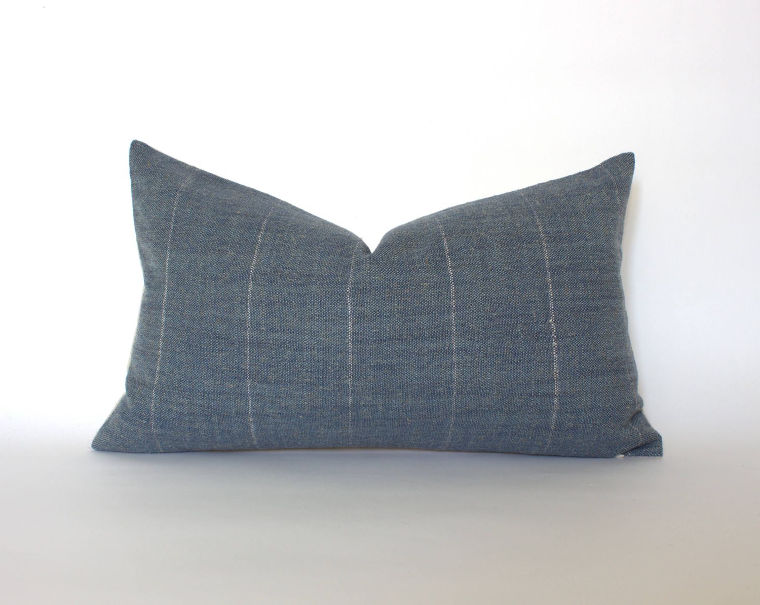 Dark Blue Lumbar Cover, Throw Pillows for Couch | Marina: 14x20