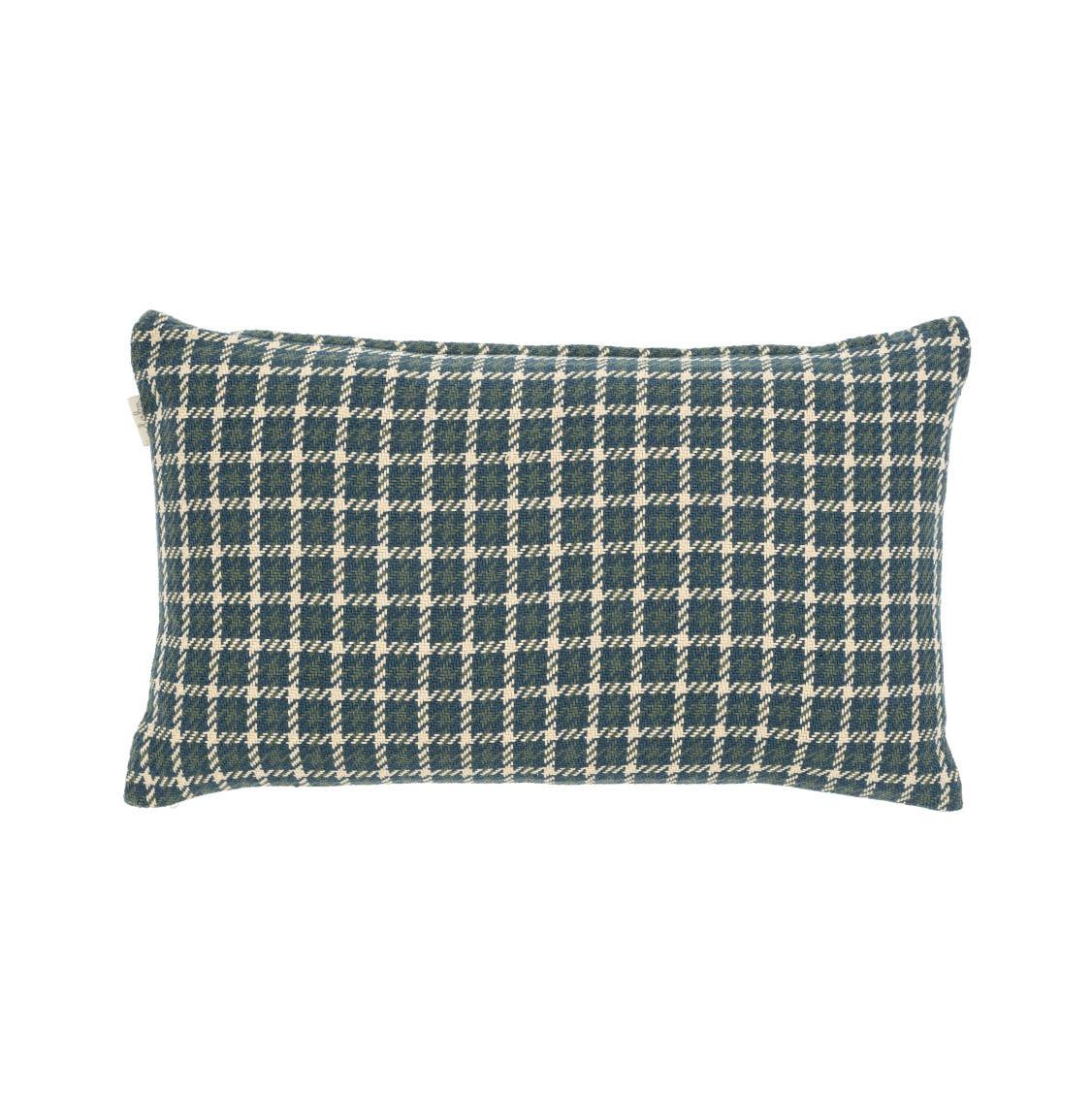 21x12 Houndstooth Pillow Teal: Cover with Filler