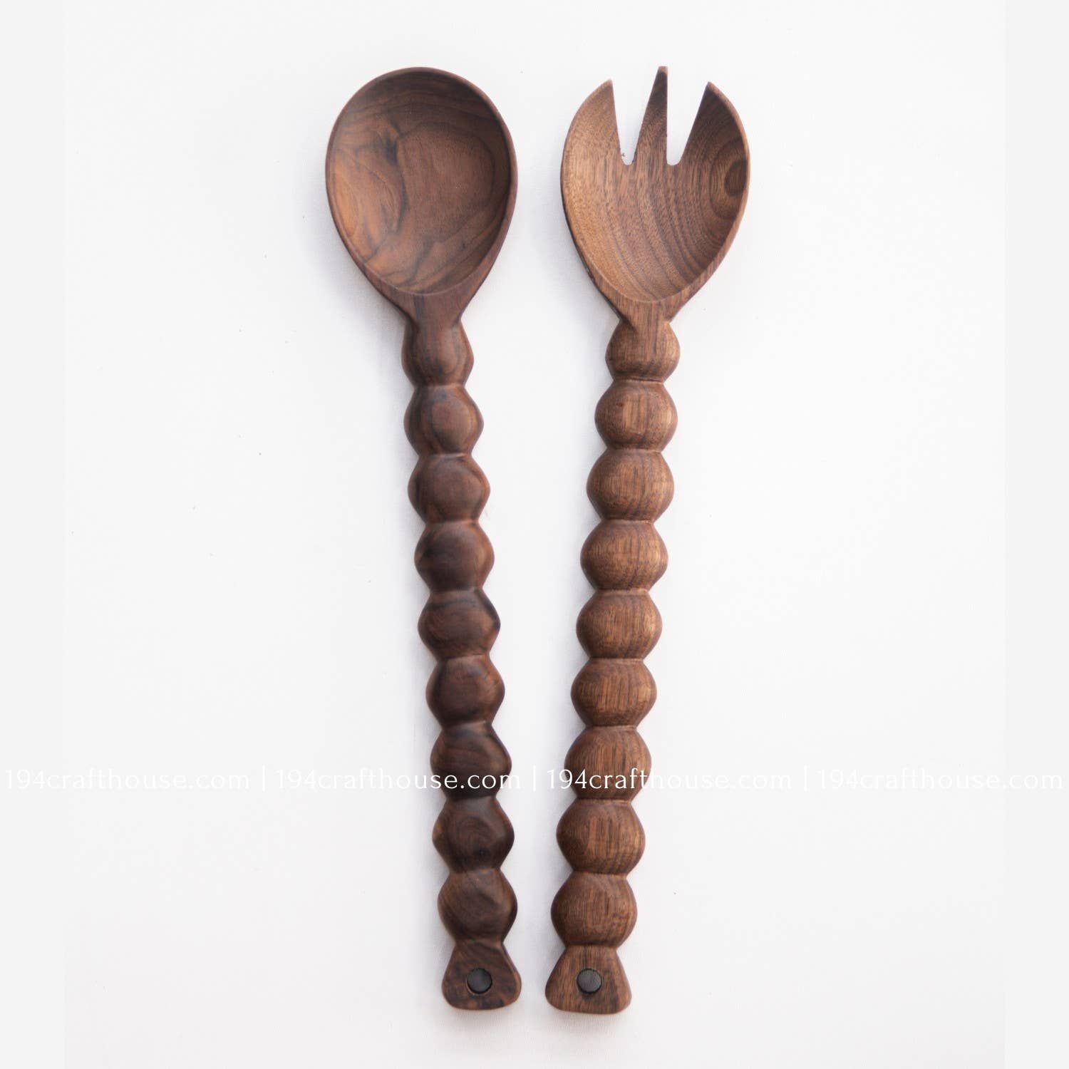 Walnut Wooden Salad Server Set