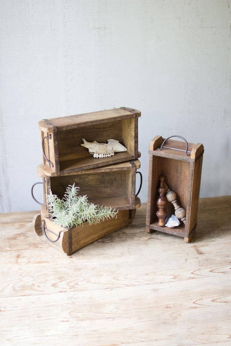 Wooden Brick Mold w/ Iron Handles