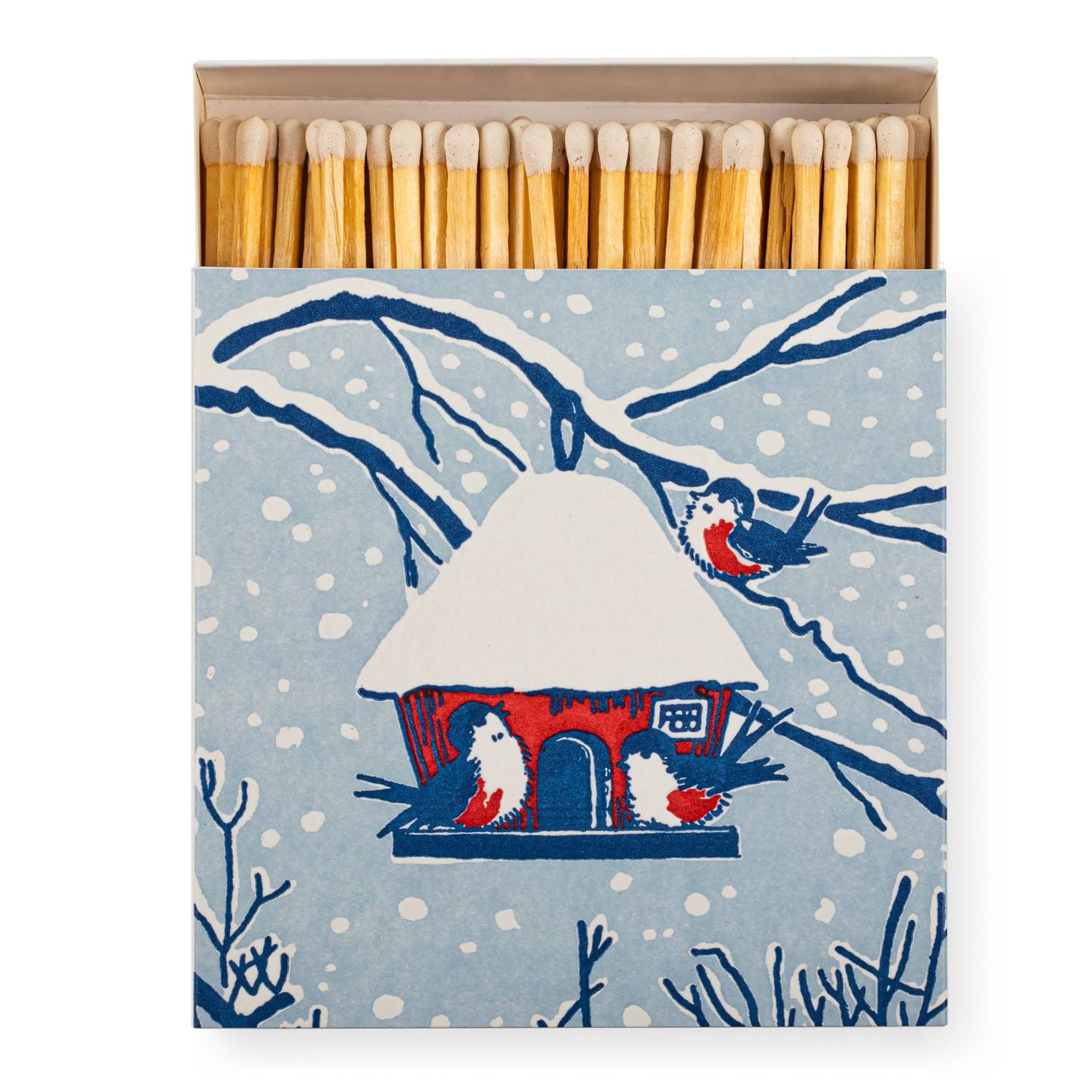 Winter Bird Square Christmas Safety Matches