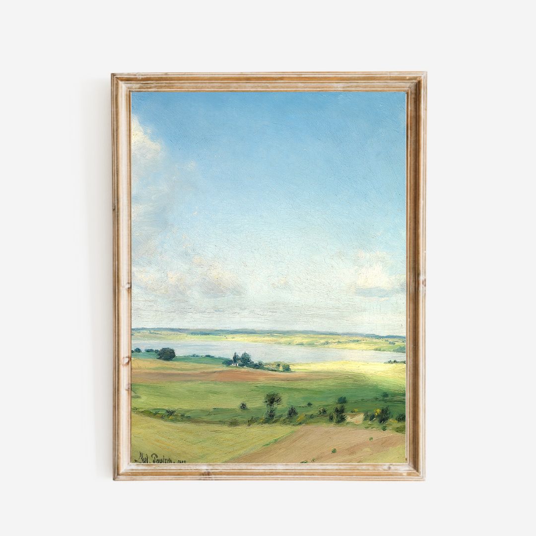 Hilly Landscape Art Print: 8x10 in Barn Wood Frame