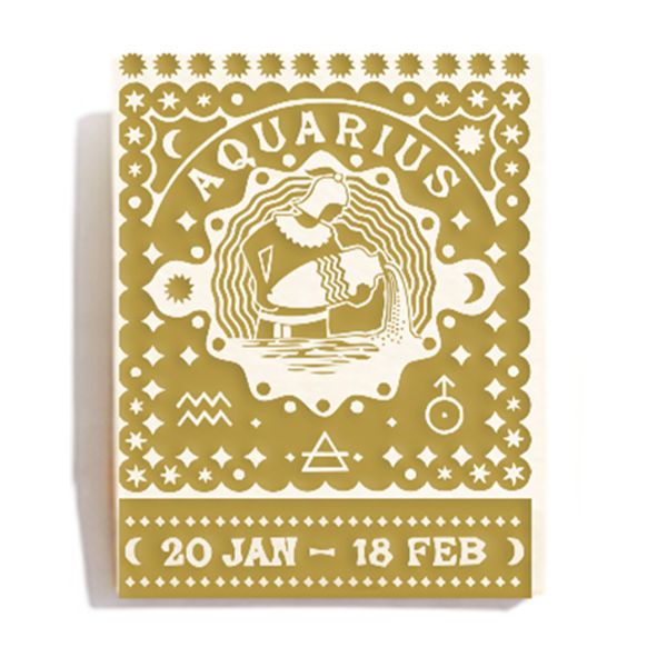 Aquarius Zodiac Matchbook