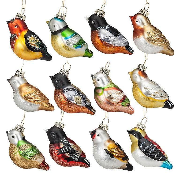 Colourful Bird Ornament-12 Assorted-2.5"L