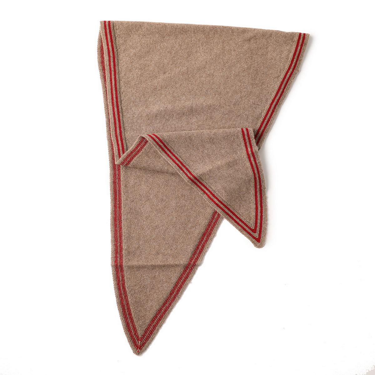 Cashmere Red/Tan Knit Scarf