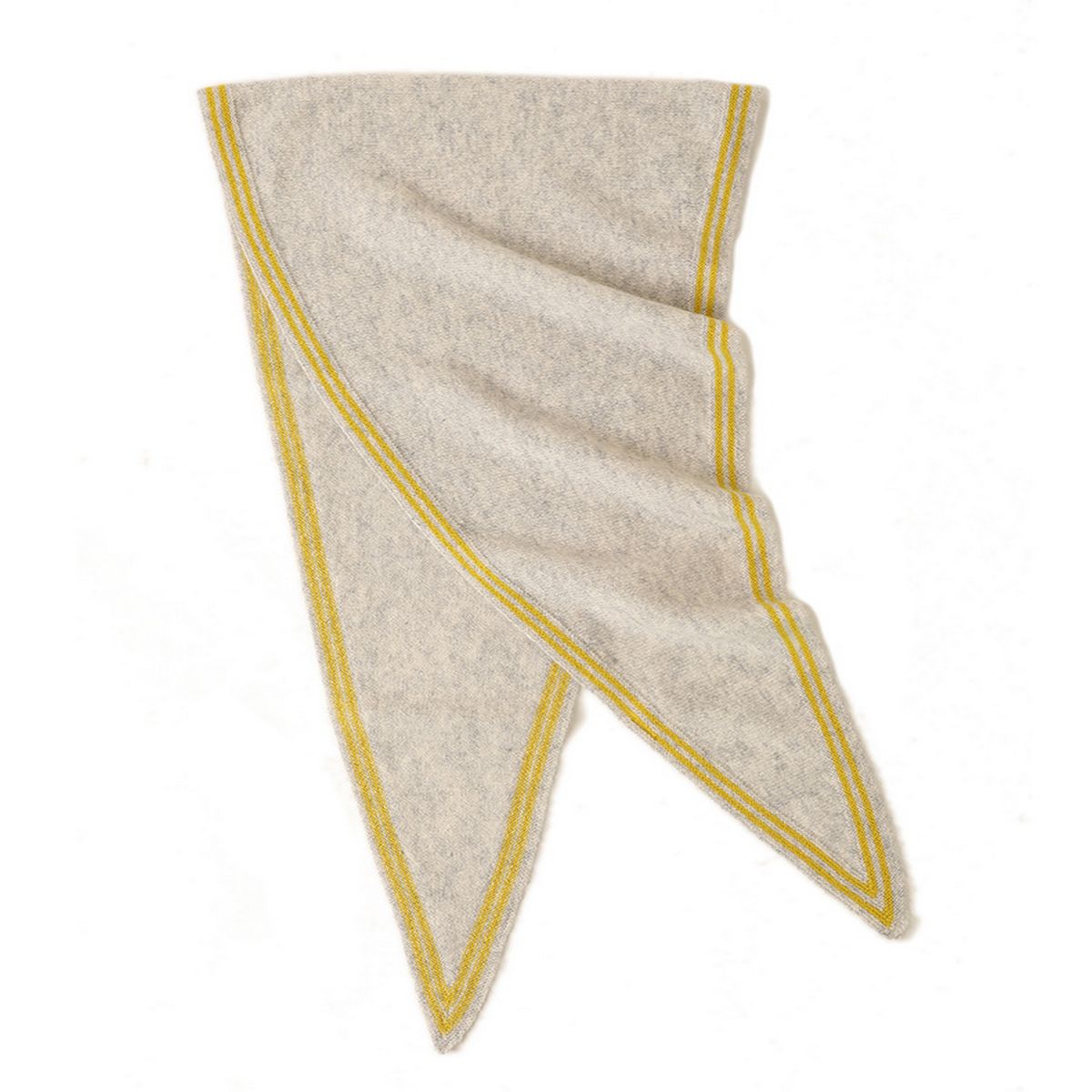 Cashmere Yellow/Grey Knit Scarf