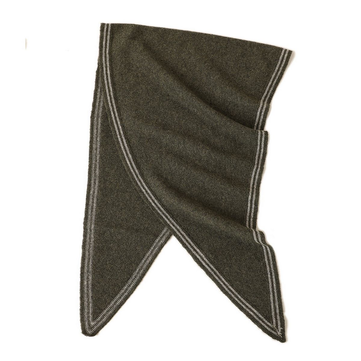 Cashmere Dark Green/Lavender Knit Scarf