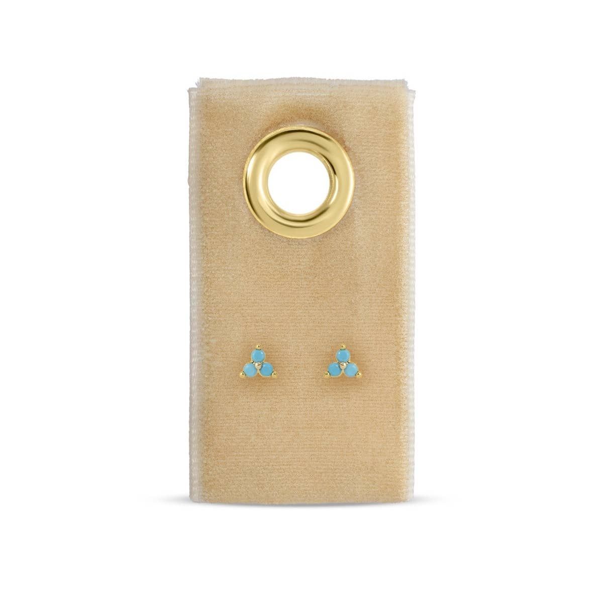 Light Blue Triple Cluster Studs