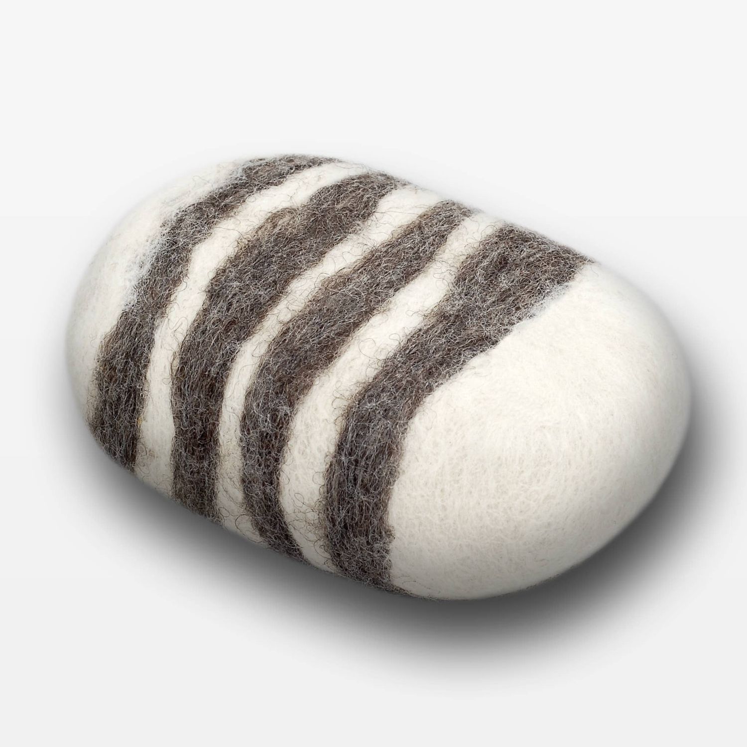 Felted Soap - Striped Lavender, Color: White