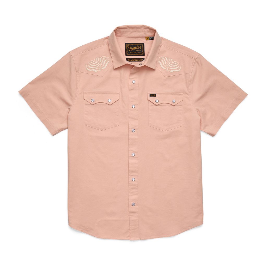 M Crosscut Deluxe Snapshirt, Color: Seagrass : Coral Oxford, Size: MD
