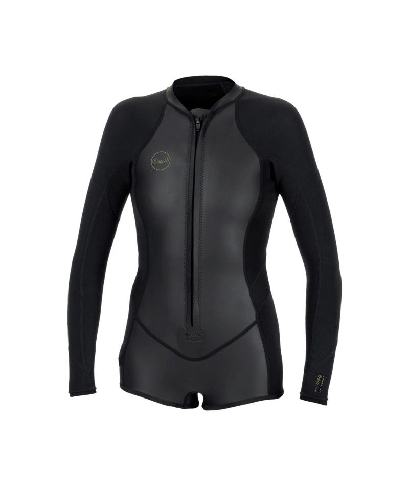W Bahia 2/1mm FZ L/S Surf Suit, Color: Glide/Blk, Size: 4
