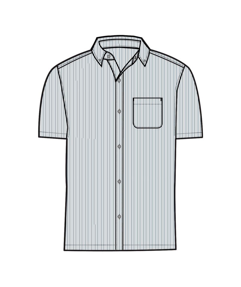 M S/S Bridge Button Down, Color: Atmosphere Mini Stripe, Size: MD