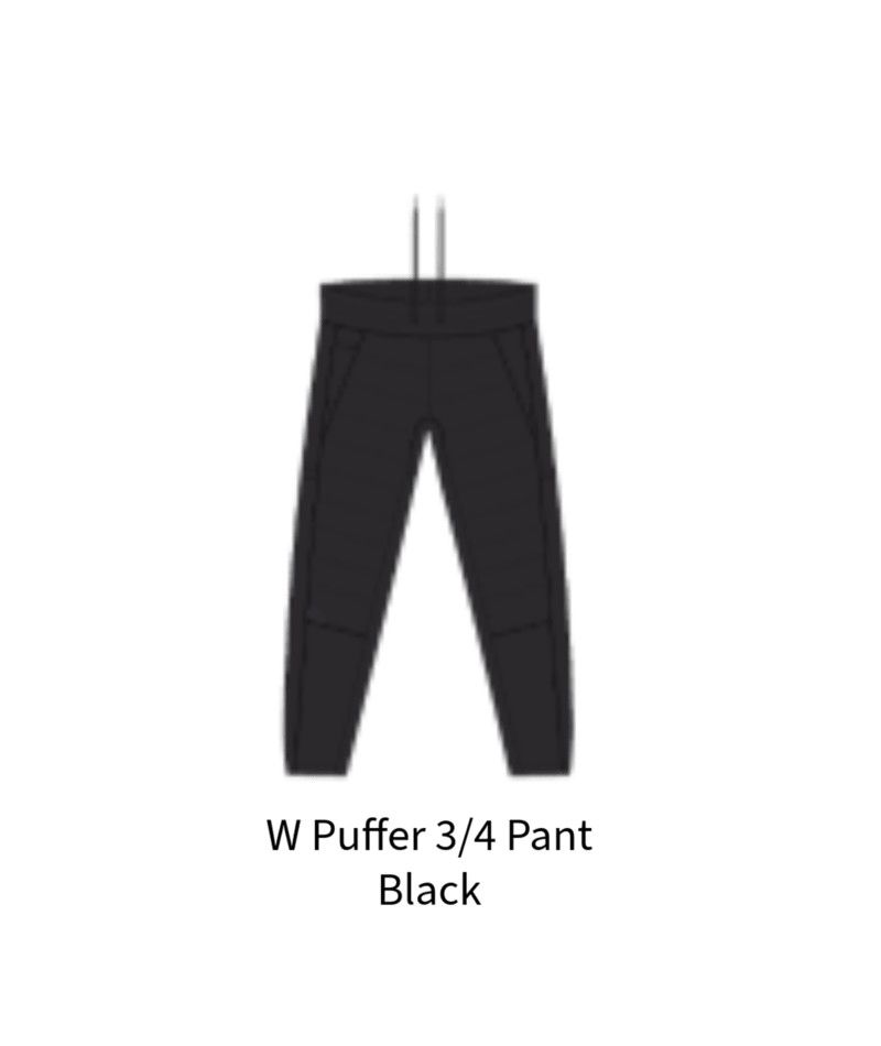 W Puffer 3/4 Pant, Color: Blk, Size: XS
