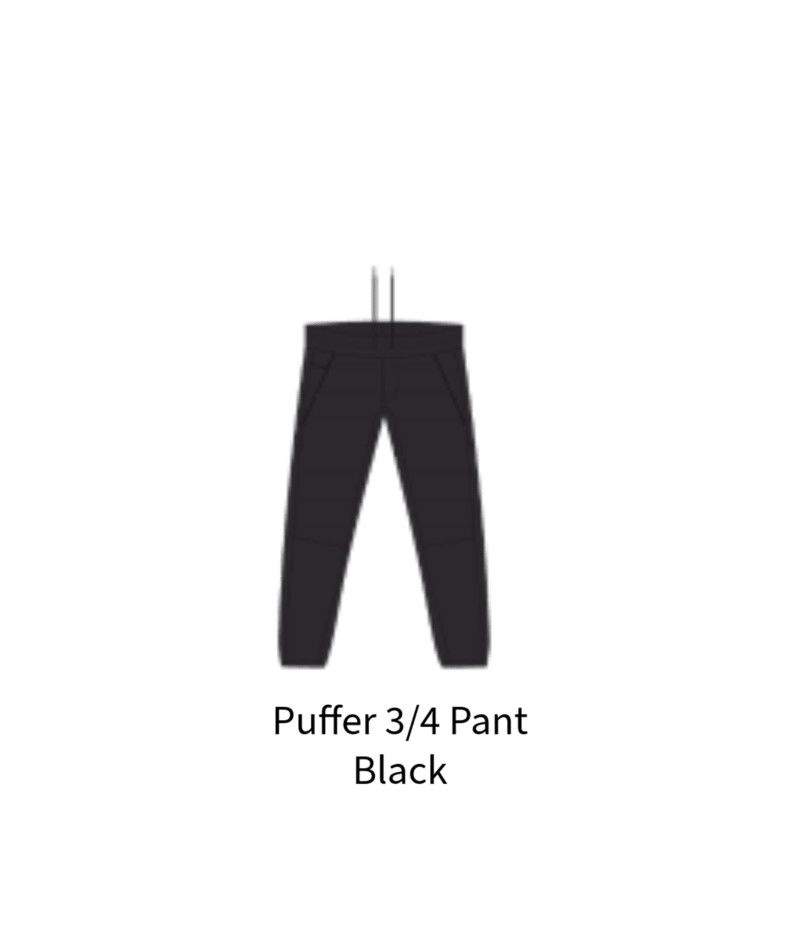 M Puffer 3/4 Pant, Color: Blk, Size: MD