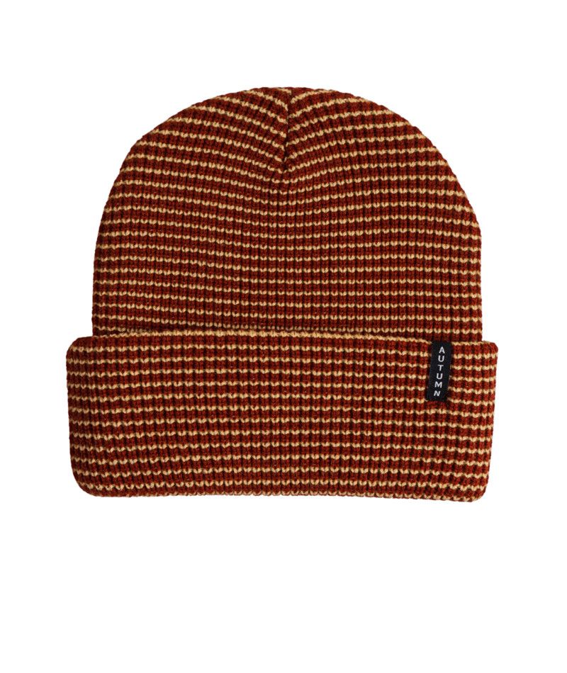 Stripe Beanie, Color: Harissa