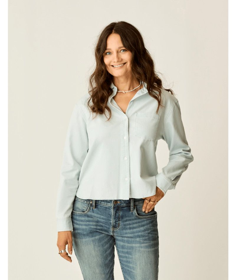 W Claire Twill Shirt, Color: Lt Indigo, Size: XS