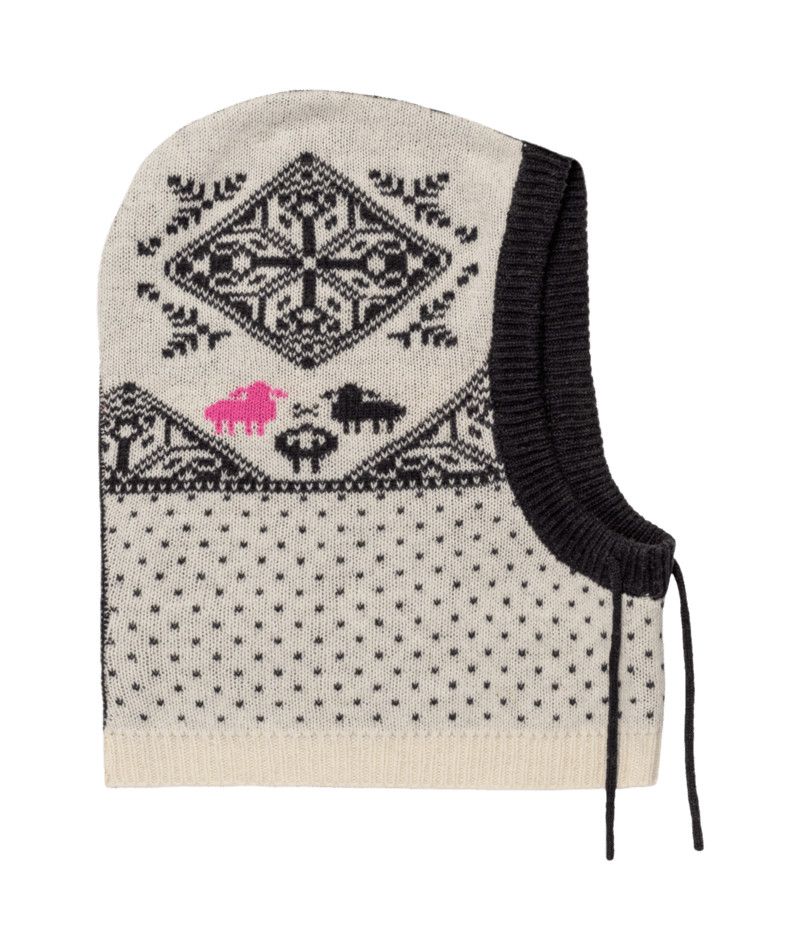 W Saga Knit Balaclava, Color: Off Wht
