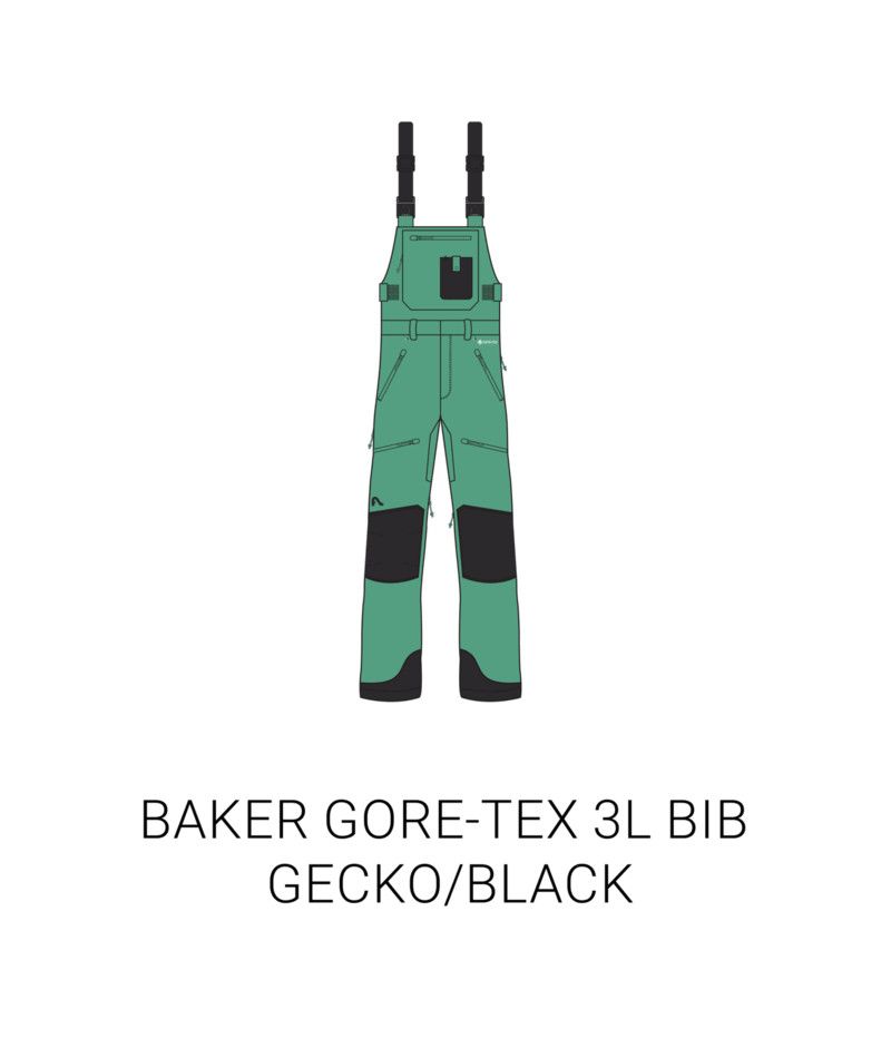 M Baker Gore Bib, Color: Gecko/Blk, Size: MD