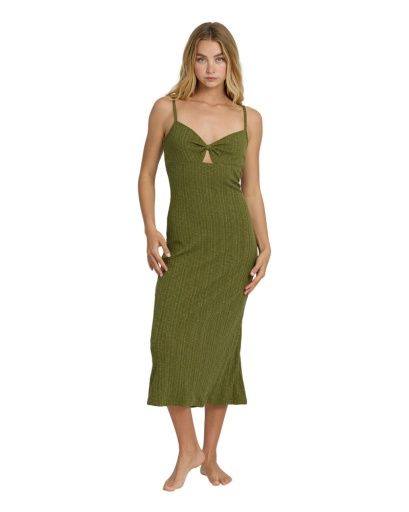 W Sweet Moves Midi Knit Dress, Color: Drk Olive, Size: XS