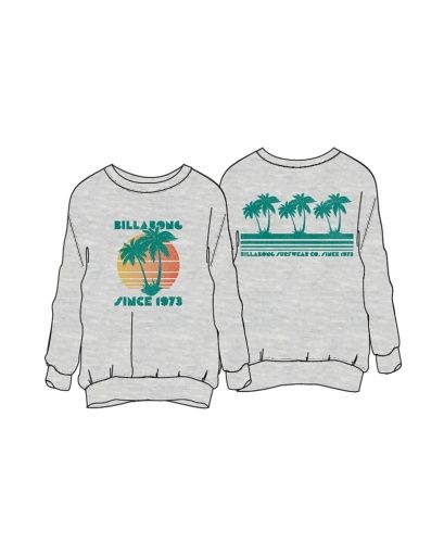 W My Fav Beach Crew, Color: Hthr Grey, Size: XS