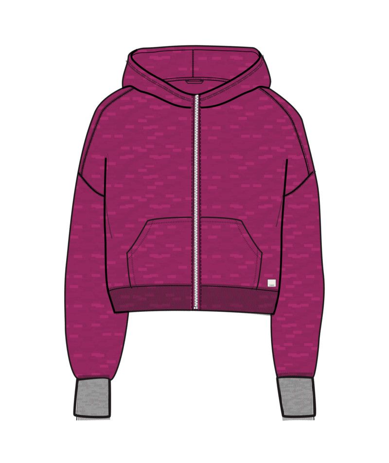 W Halo Modern FZ Hoody, Color: Dragonfruit Hthr, Size: XS