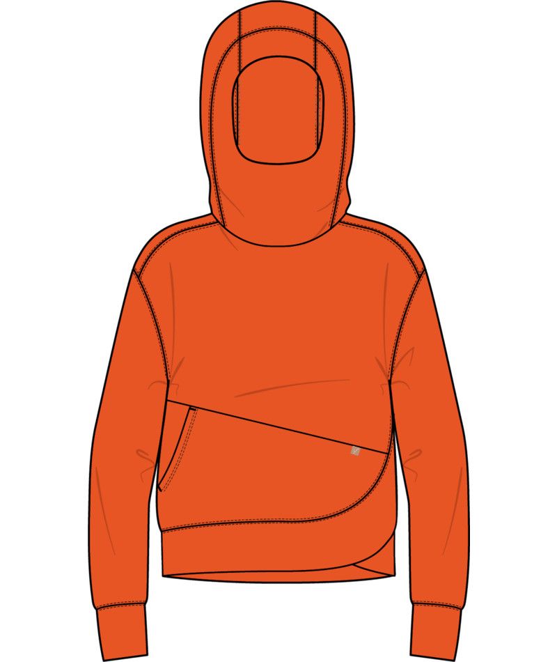 W Felpa Hoody, Color: Tangerine, Size: XS