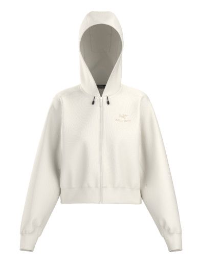 W Emblem Fleece FZ Crop Hdy, Color: Arctic Silk, Size: SM