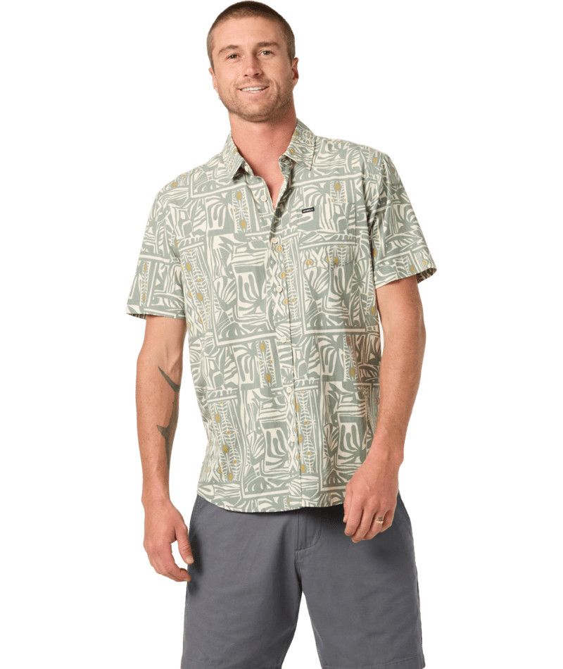 M Oasis Standard SS Woven Shirt, Color: Sage, Size: MD