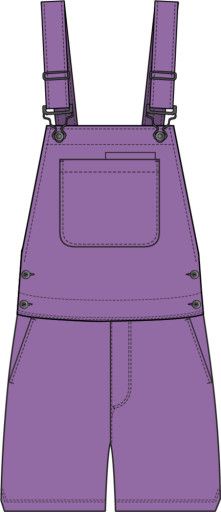 W Eeva Short Overalls, Color: Amethyst, Size: 2