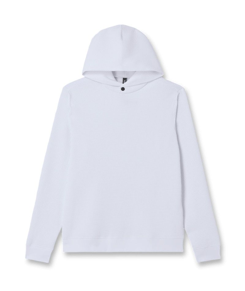 M Tech Waffle Pullover Hdy, Color: Wht, Size: MD