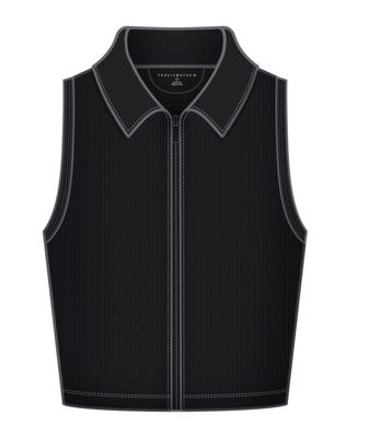 W Moveknit Rib SL Zip Polo