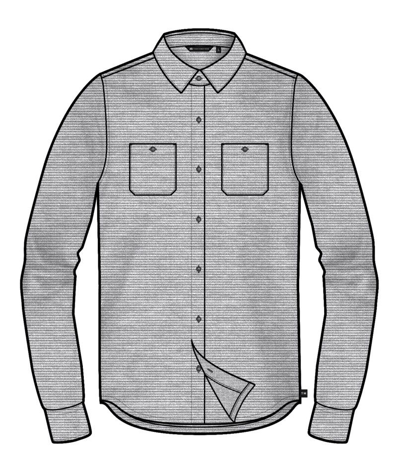 M Cloud Waffle Button Up, Color: Hthr Lt Grey, Size: MD