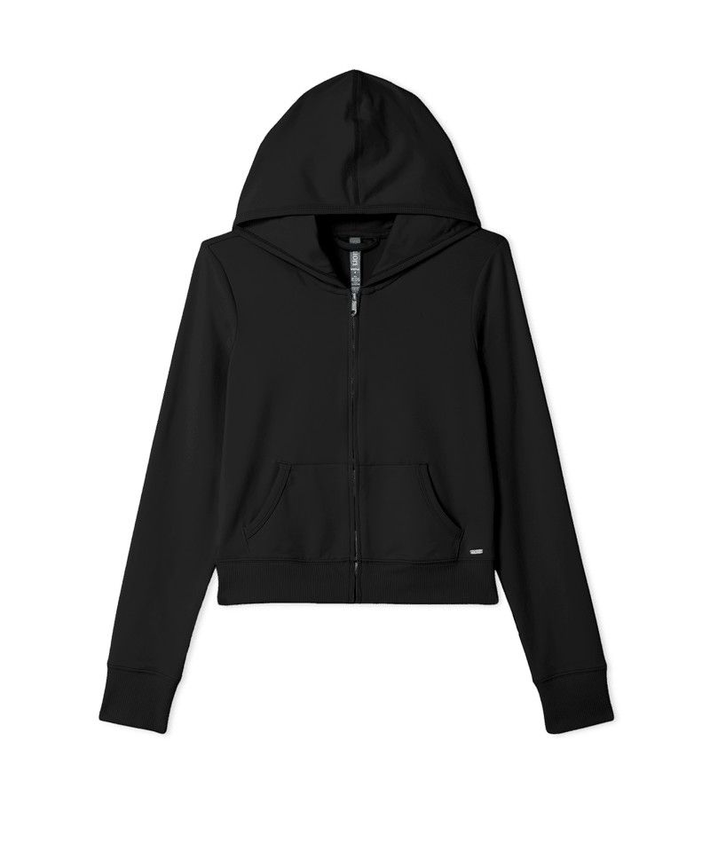 W Halo Mini FZ Hoody, Color: Blk Hthr, Size: XS