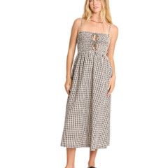 W Beach Check Midi Dress