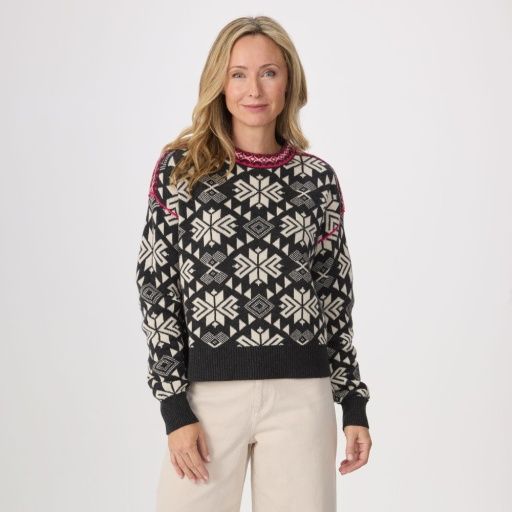 W Alma Crew Neck, Color: Hthr Blk, Size: SM