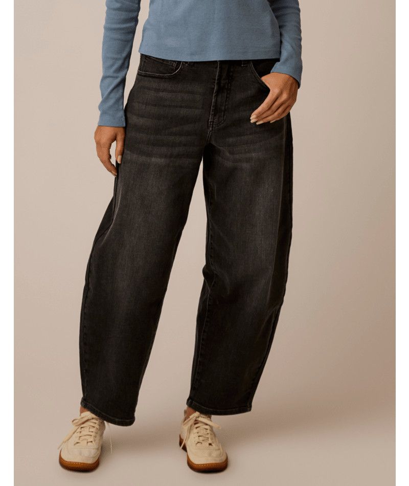 W Dana Barrel Pant, Color: Washed Blk, Size: 0