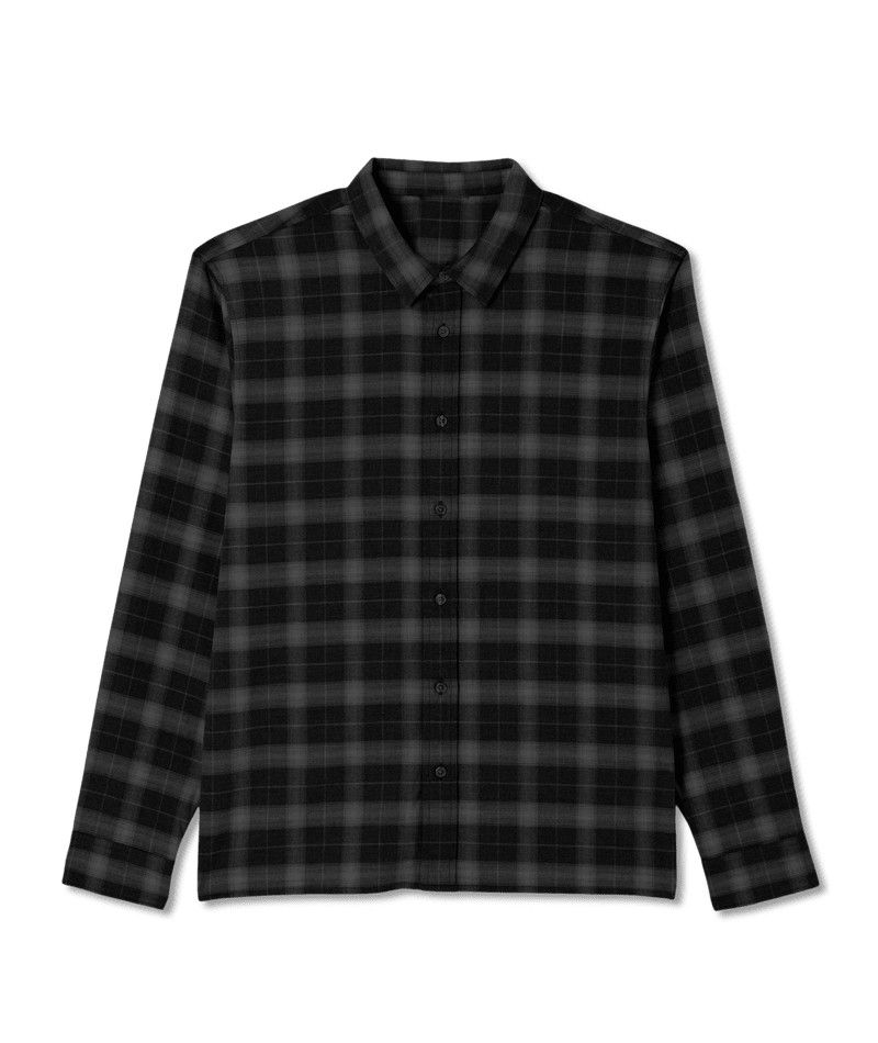 M L/S Midweight Flannel, Color: Blk, Size: MD