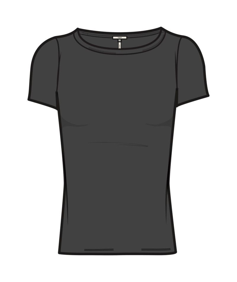 W Pose Fitted Tee 2.0, Color: Blk, Size: XS