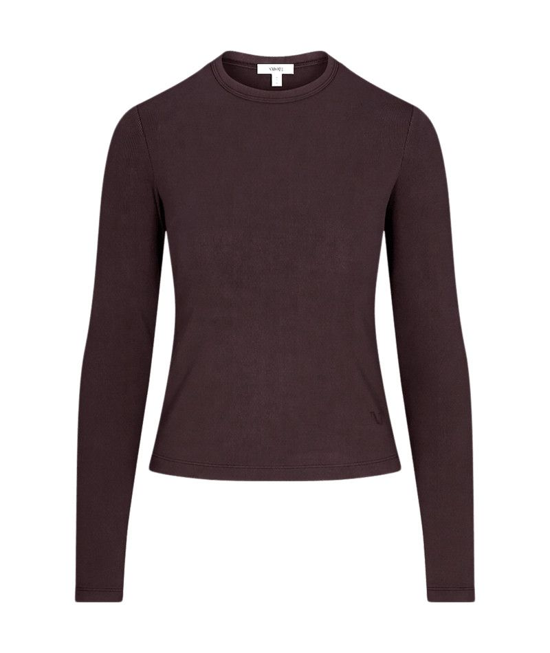 W L/S Pose Subtle Scoop, Color: Shadow, Size: XS