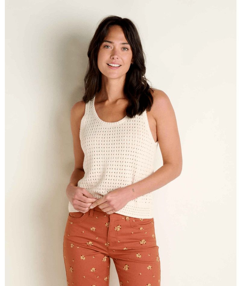 W Bianca Pointelle Tank, Color: Salt, Size: XS