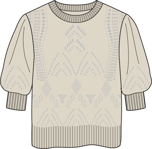 W Clary SS Pointelle, Color: Birch, Size: SM